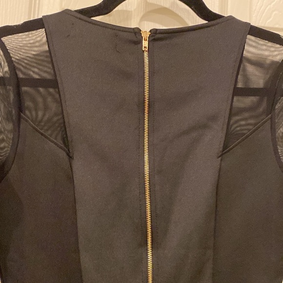 Long-sleeve, Black Mini Dress, with Sheer Sleeves from Level 8, size M - Picture 7 of 8